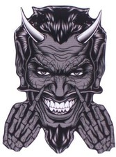 Black & White Finger Devil Decal / Sticker Fit Yeti Cup Window Motorcyle Helmet
