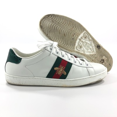 gucci white and gold shoes