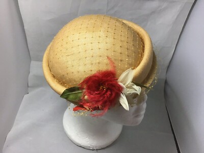 Norman Durand Vintage Women’s Beige Peach Straw Hat Norman Durand Vintage Women main image 2