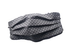 Face Mask - GRAY DOT With Filter Pocket  Nose Wire Reversible 