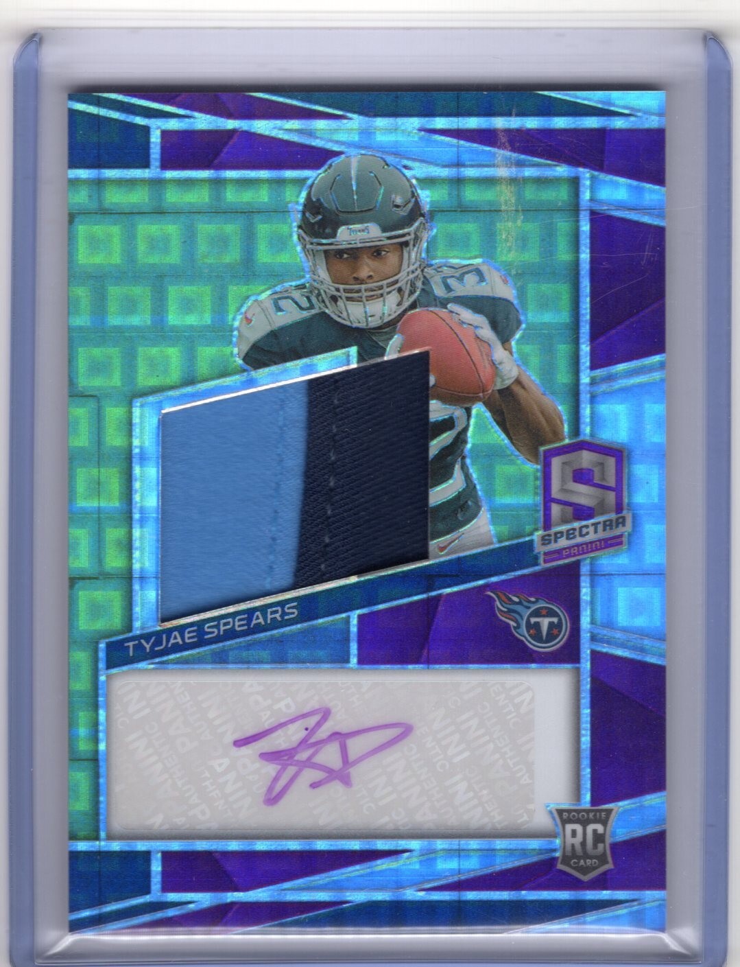 2023 Panini Spectra Rookie Patch Auto 237 TYJAE SPEARS Neon Purple  /30 RC