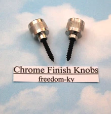 GRETSCH ELECTROMATIC ® STYLE ~ CHROME STRAP KNOBS - BUTTONS w/ BOLTS ~ 1 PAIR