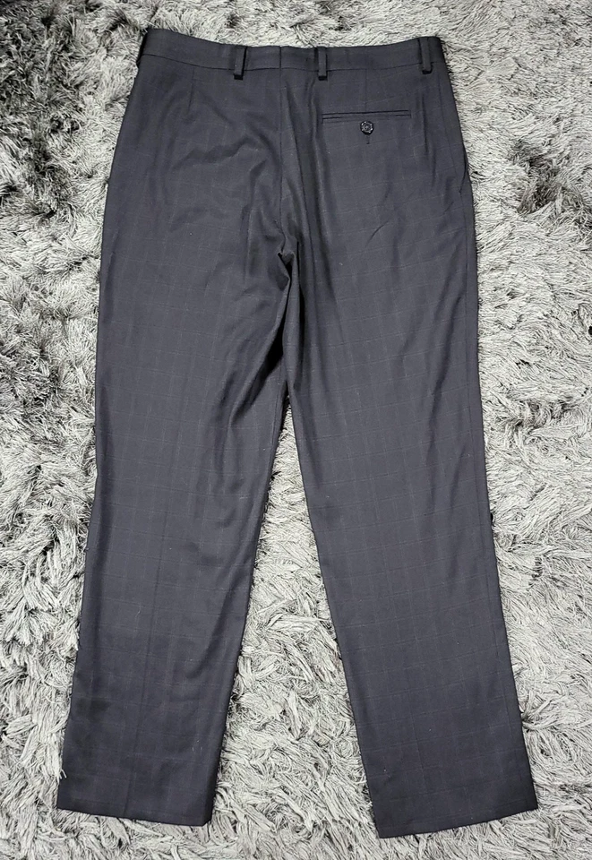 Pantalones de vestir Lauren Ralph Lauren para niños 20R 30W negros a cuadros con logotipo elástico Foto 3 de 4
