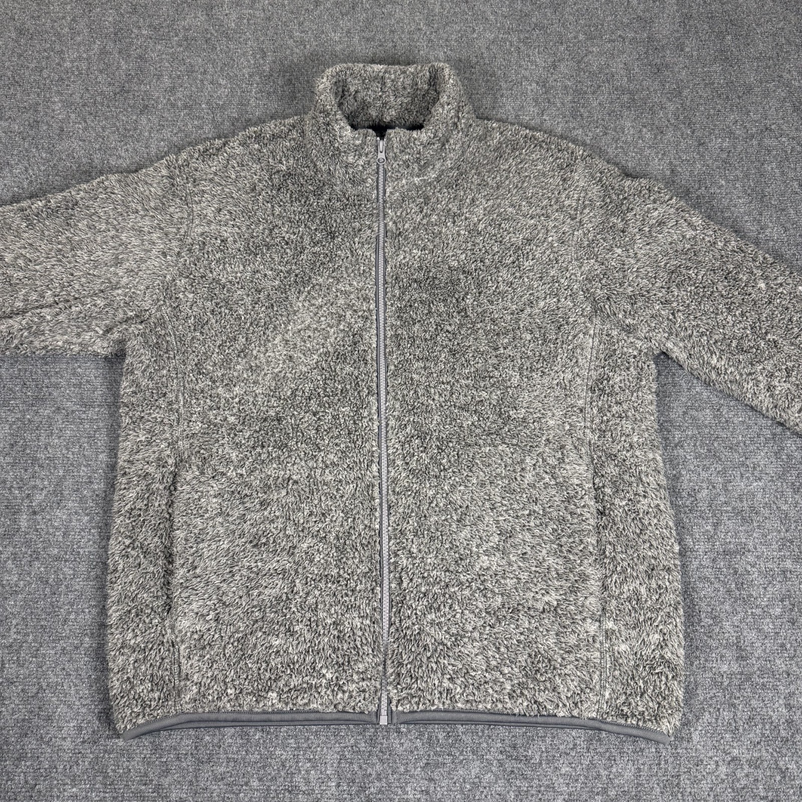 Uniqlo Pile Lined Fleece Men's Full Zip Light Gray Jacket Size Large thumbnail 2