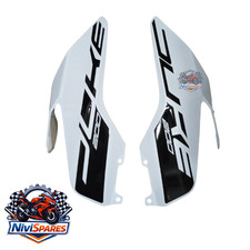 Juego de máscara lateral cubierta tanque cerámica blanca y calcomanía para KTM Duke 200 2020-2023