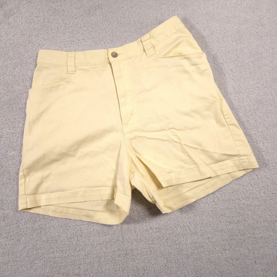 Lee Casuals Shorts Womens 12 Yellow Stretch Cotton Zip Fly Front Pockets Summer - Image 2 of 4