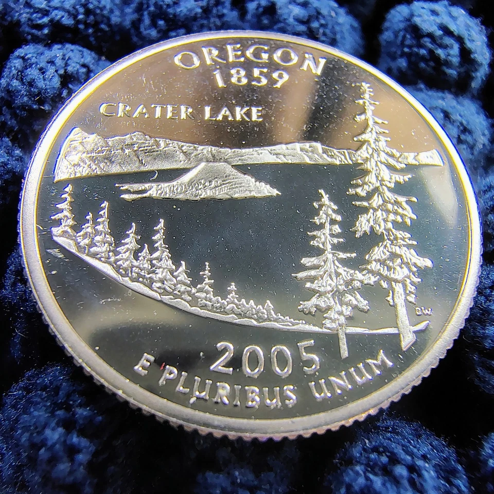 Lot of 3 - 2005-S Proof Silver Quarters 25C - MN, KS & OR - 90% Silver - BU Cond - Image 3 of 4