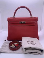 Hermes Kelly32 handbag red and Candy Blue epsom gold stamp P France
