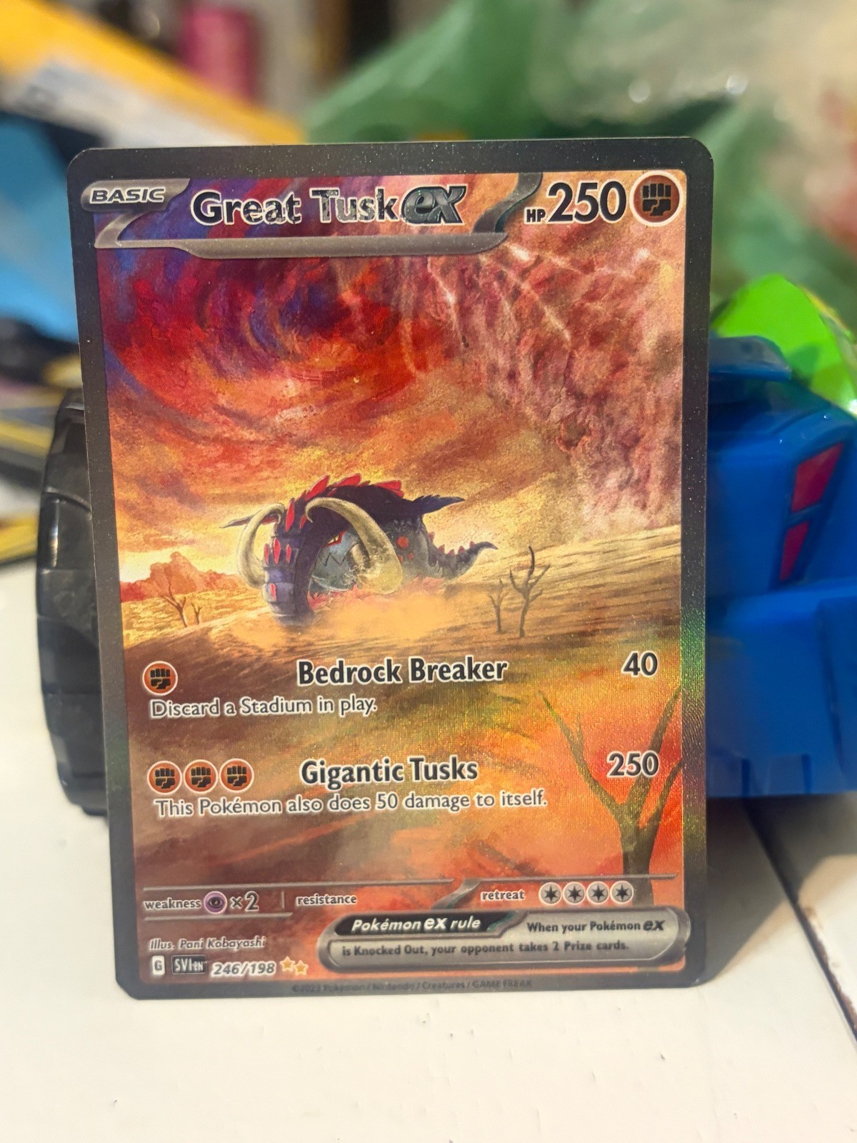 Great Tusk ex 246/198 Special Illustration Rare Scarlet & Violet Pokemon Holo LP