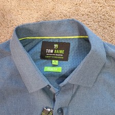 Tom Baine Performance Dress Shirt Small 14-14.5 Slim Fit Comfort Stretch