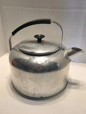 Vintage MIRRO Aluminum Tea Kettle Made in USA Manitowoc Wis MCM Retro Kitchen