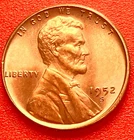 1952-S Lincoln Wheat Cent Penny GEM RED BU From an Original Bank Roll