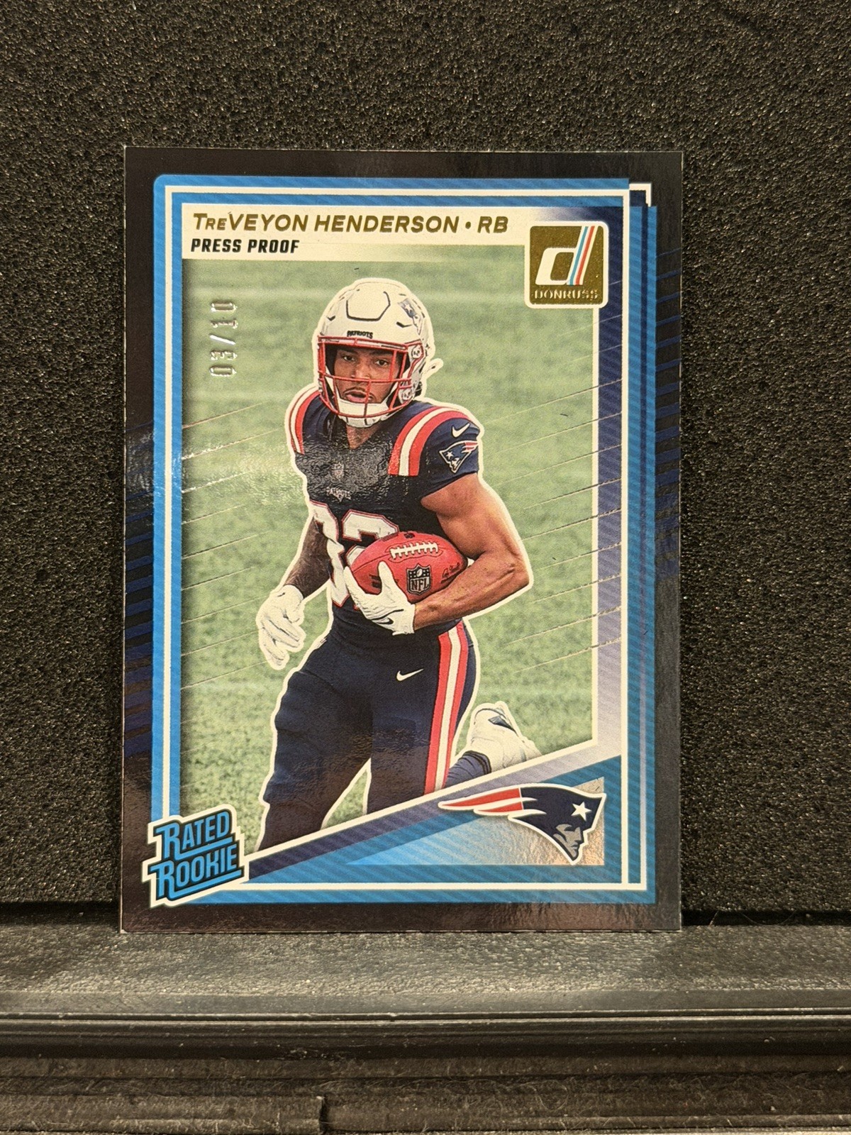 2025 Panini Donruss Treveyon Henderson /10 Black Press Proof Foil Rated Rookie