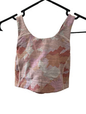 S Outdoor Voices Sports Bra pink abstract grey colors