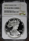 1995-P (PF70 Ultra Cameo) Proof American Silver Eagle $1 ASE NGC