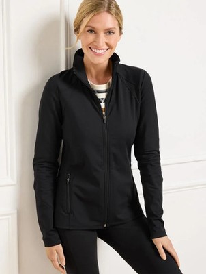 Performance Interlock Full-Zip Jacket at Talbots, NWT $149, color BLACK 