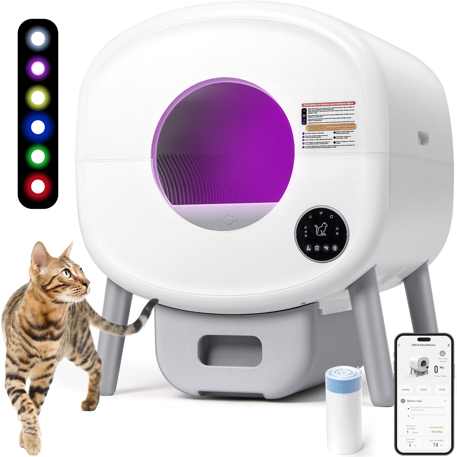 : Extra Large Automatic Litter Box For Multiple C...