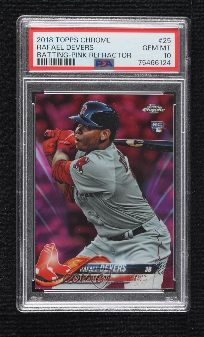 2018 Topps Chrome Pink Refractor Rafael Devers #25 PSA 10 GEM MT 18ye