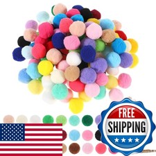 Xthrotsenk 100 Pcs Cat Toy Balls 1-inch Colorful Cat Pom Pom Balls Soft
