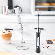 Milk Frother Electric Rechargeable Handheld Mixer Egg Beater w/ Stand