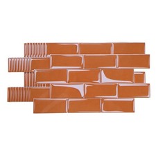 10pcs Wall Tile Stickers 9.4"x4.7" Stickers Orange