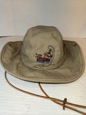 VTG 1998 Looney Tunes Daffy Taz Fishing Bucket Hat Warner Bros Embroidered