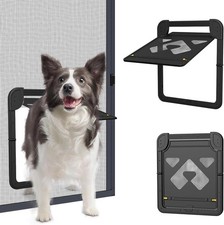 Dog Door For Sliding Screen Door, Magnetic Auto-Close Door Flap 14"x11.8" Black