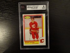 1986-87 OPC Hockey card Gary Suter Rookie Graded 6 KSA # 189