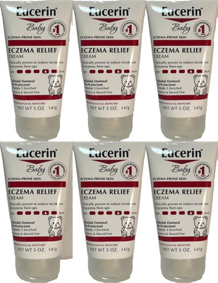 6 Eucerin Baby ECZEMA RELIEF CREAM 5 oz ea (521) SEALED