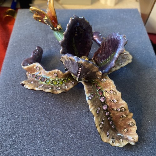 JAY STRONGWATER Flora & Fauna IRIS CRYSTAL ENAMEL Sculpture “Althea” - Picture 6 of 12