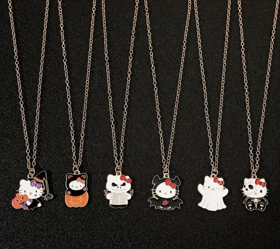 “Hello Kitty Halloween Dije Collar Colección – Lindo Colgante Espeluznante Joyería” Foto 2 de 4