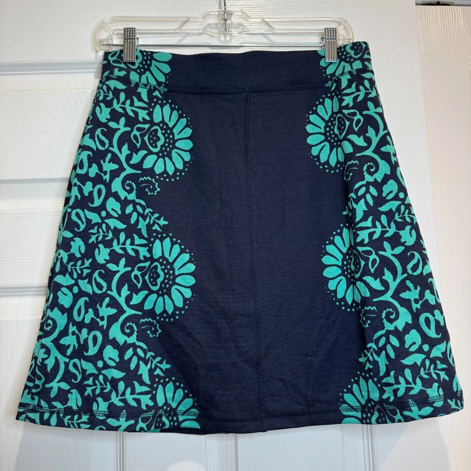 T By Talbots Women Knit Mini A-Line Skirt Skort Floral Tennis Golf Navy Size M