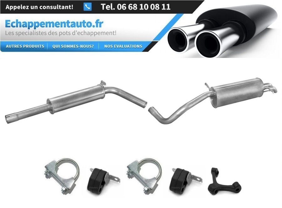 Échappement Seat Cordoba 1.9 SDI TDI avec silencieux central en acier galvanisé