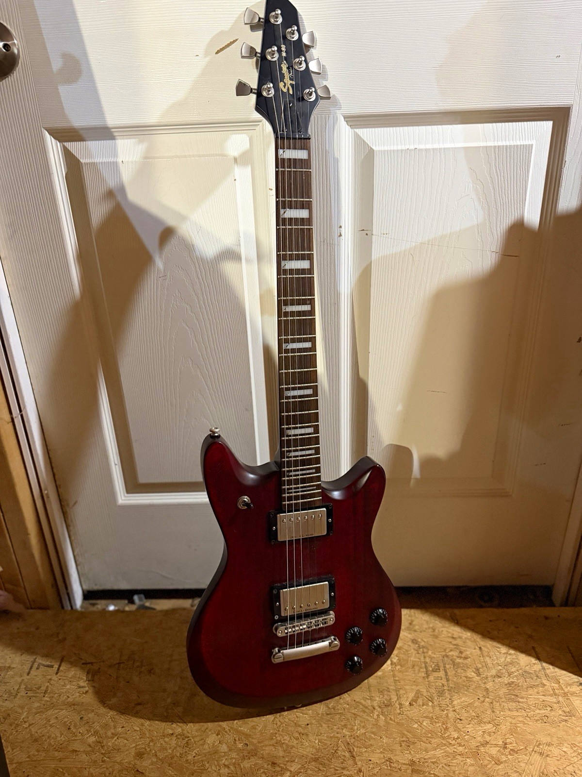 Red Solid Body 6-String Right-Handed Electric Guitar, Squier Master Series M-80
