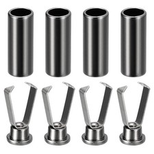 4pcs Shoelace Tips Alloy Shoe Lace Ends Tips Cylindrical Tip Metallic Black