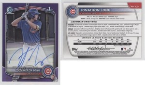 2025 Bowman Chrome Prospect Purple Refractor /250 Jonathon Long #CPA-JLG Auto