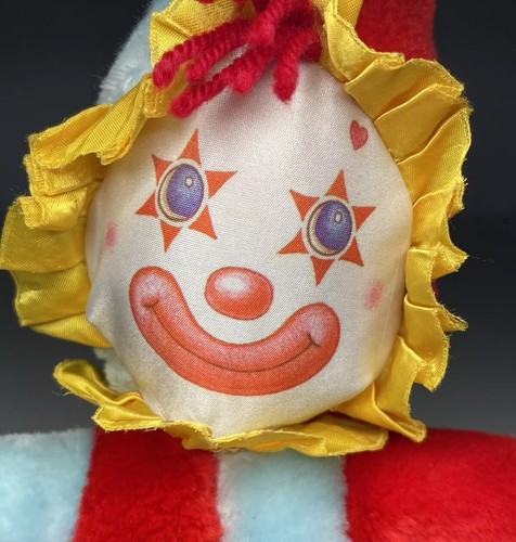 Vintage Kaybee KB Toys Clown Plush 11” Red Blue Stuffed Doll Made in Korea READ - Picture 5 of 12