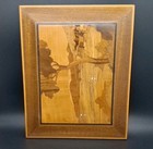 Mid-Century Wooden Inlay Marquetry Art Italian Ocean/Town Landscape. Wall Art — photo 4
