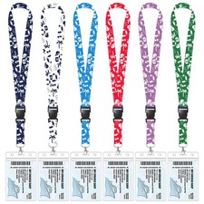 B - 6 Pcs Waterproof Lanyards with Detachable Buckle  ID Badge Holder for Cr...