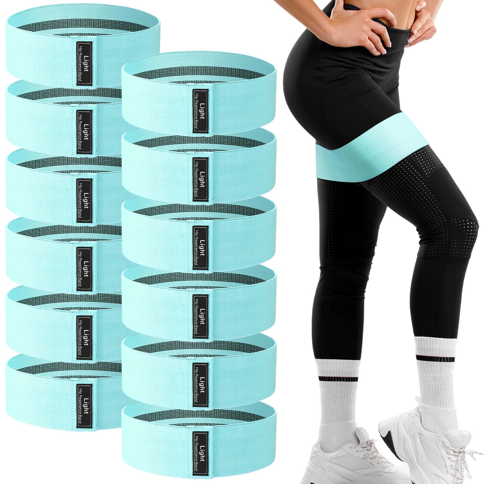 12 Pcs Fabric Resistance Bands for Working Out Booty Workout Stretch Exercise...