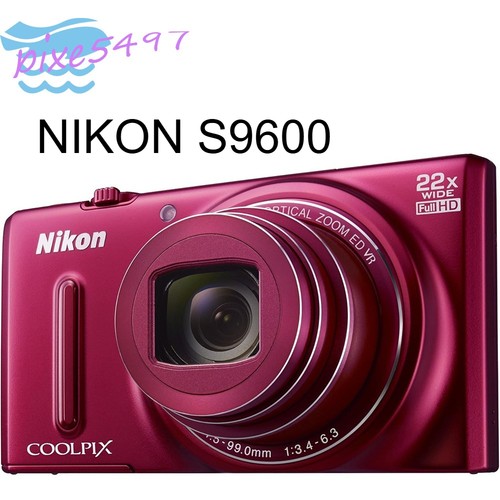 Nikon COOLPIX S9600 Digital Camera 16.0 MP 22x Optical Zoom Built-in Wi-F Red