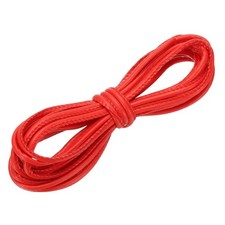 Round Leather Cord, 4mm x 5.5 Yards PU Leather String Rope, Red