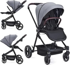 Lightweight Baby Stroller Pram Foldable Compact Travel Buggy Pushchair Grey