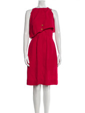 Fendi Red Midi Dress S US 4 IT 40 Silk