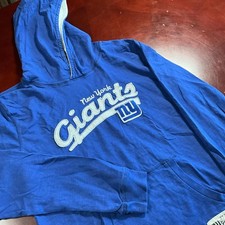 Youth Boys New York Giants NFL Apparel Retro Style Pullover Hoodie Blue Large 
