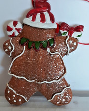 double sided Gingerbread man Christmas ornament 4" tall  FREE SHIP