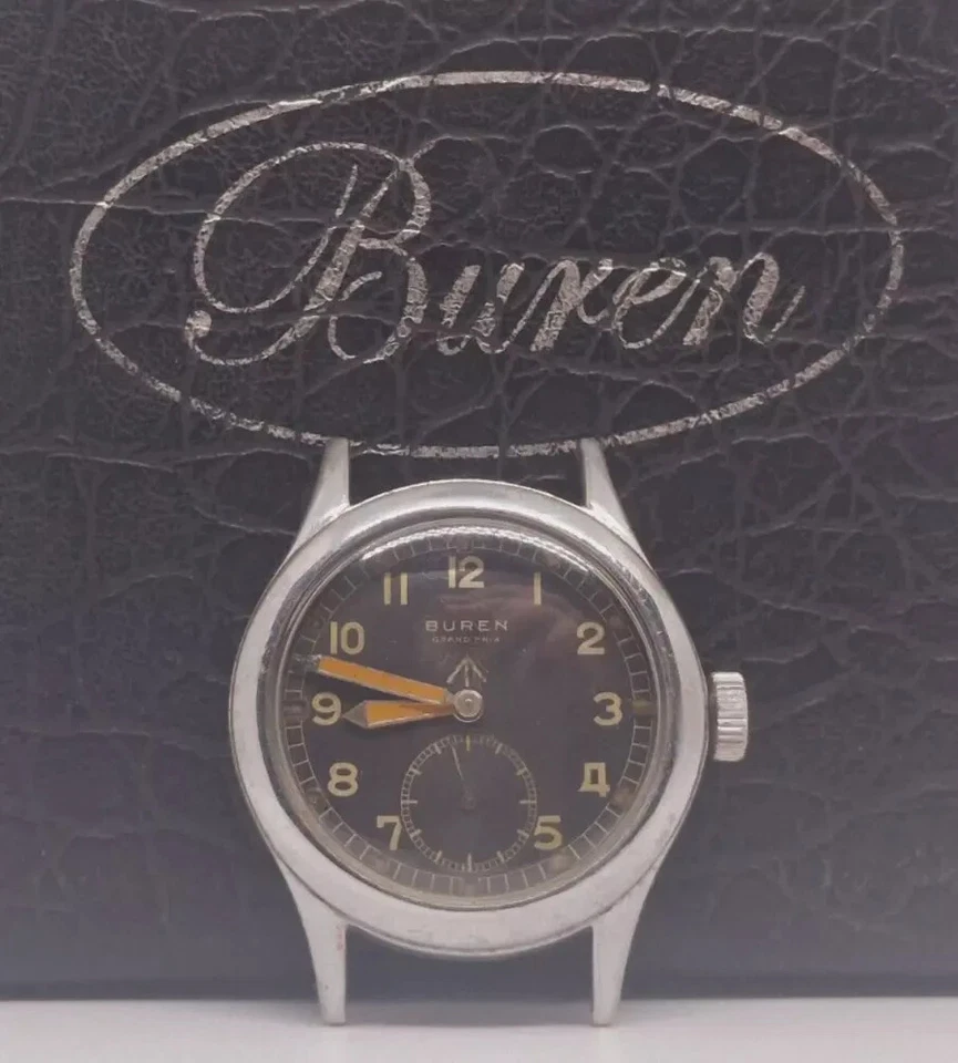 WWII Era BUREN Grand Prix Dirty Dozen – Rare British Military 1940s Swiss Watch - Image 3 of 4