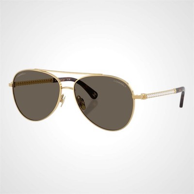 New CHANEL Pilot Gold Sunglasses 4298H C125/3 Metal Aviator Pearl Arms CC