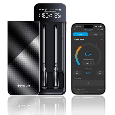 Smart Wireless Meat Thermometer 2 Probes with Stable Bluetooth Wifi Transmission