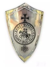 Medieval Knight Templar Halloween 24"Battle Warrior 18 Gauge Armor Shield Larp